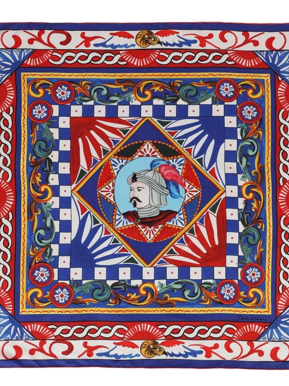 Dolce & Gabbana Carretto Print Twill Cotton Scarf NWT